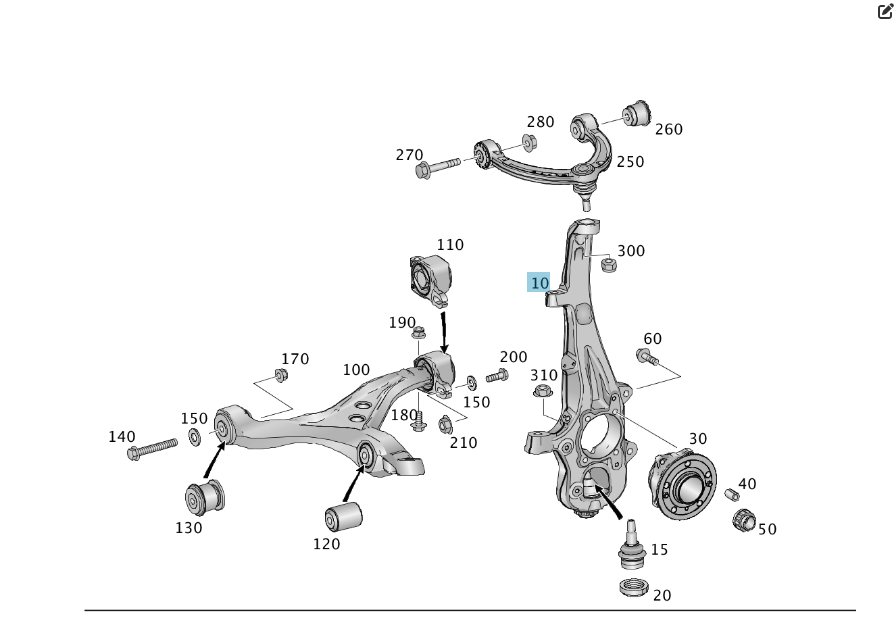 Mercedes-Benz  A1663300920 Поворотний кулак передній лівий ML/GLE W166 GLE Coupe C292 GL/GLS X166 Одеса - фото 5