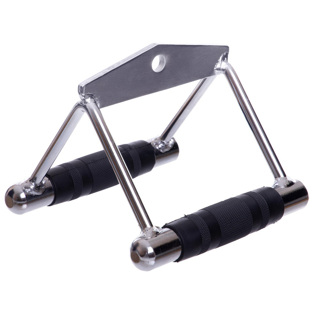 Рукоятка для тяги к животу (узкий параллельный хват) обрезиненная Zelart 2730 хром Киев - изображение 1