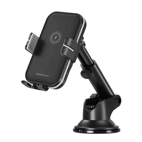 Тримач телефону автомобільний XO з бездротовою зарядкою WX027 15W Wireless Charger+Car Holder чорний Львів