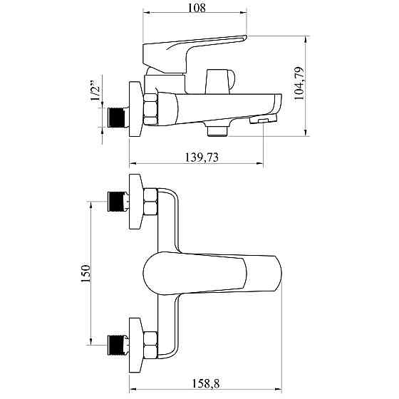 Змішувач для ванни DOMINO VITO DVO-102N Київ