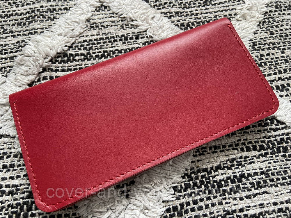 Стильний жіночий гаманець купюрник червоного кольору з натуральної шкіри PS Leather Київ - фото 6