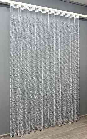 Тюль VR-Textil 1839т Фатин с вышивкой Белый с черным 300х270 см (40-194) Киев