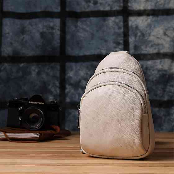 Сумка-слінг із натуральної шкіри для жінок Білий (Vintage) Київ