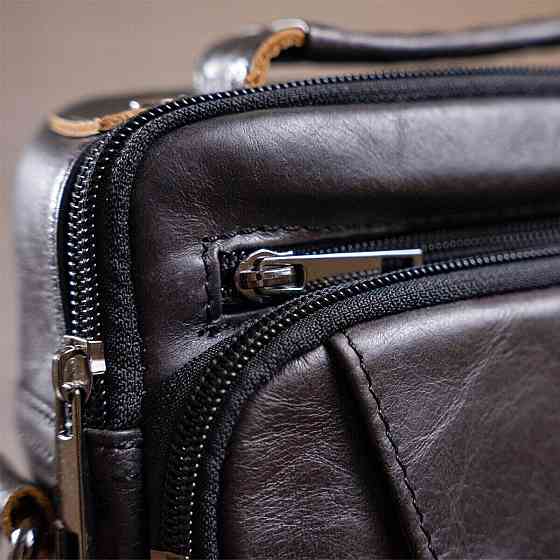 Сумка чоловіча з щільної шкіри 14995 Vintage Чорна Київ