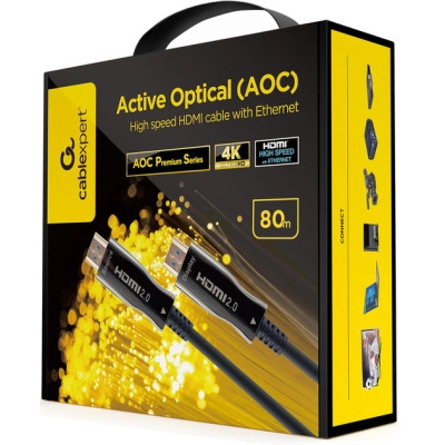 Кабель мультимедійний HDMI to HDMI 80.0m AOC V2.0 4K 60Hz Cablexpert (CCBP-HDMI-AOC-80M-02) Вінниця - фото 2