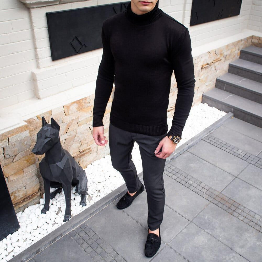 Чоловічий светр чорний Pobedov Axelrod Київ - фото 4