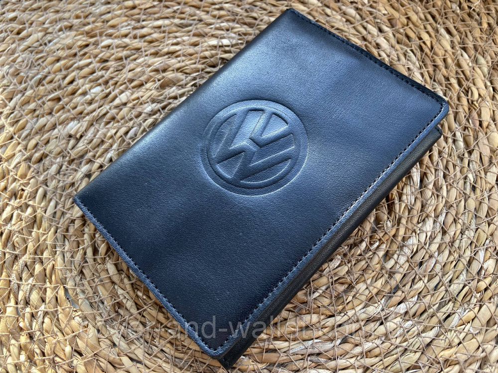 Тонкий чоловічий портмоне для паспорта та автодокументів з натуральної шкіри з тисненням марки авто Puos Київ - фото 8