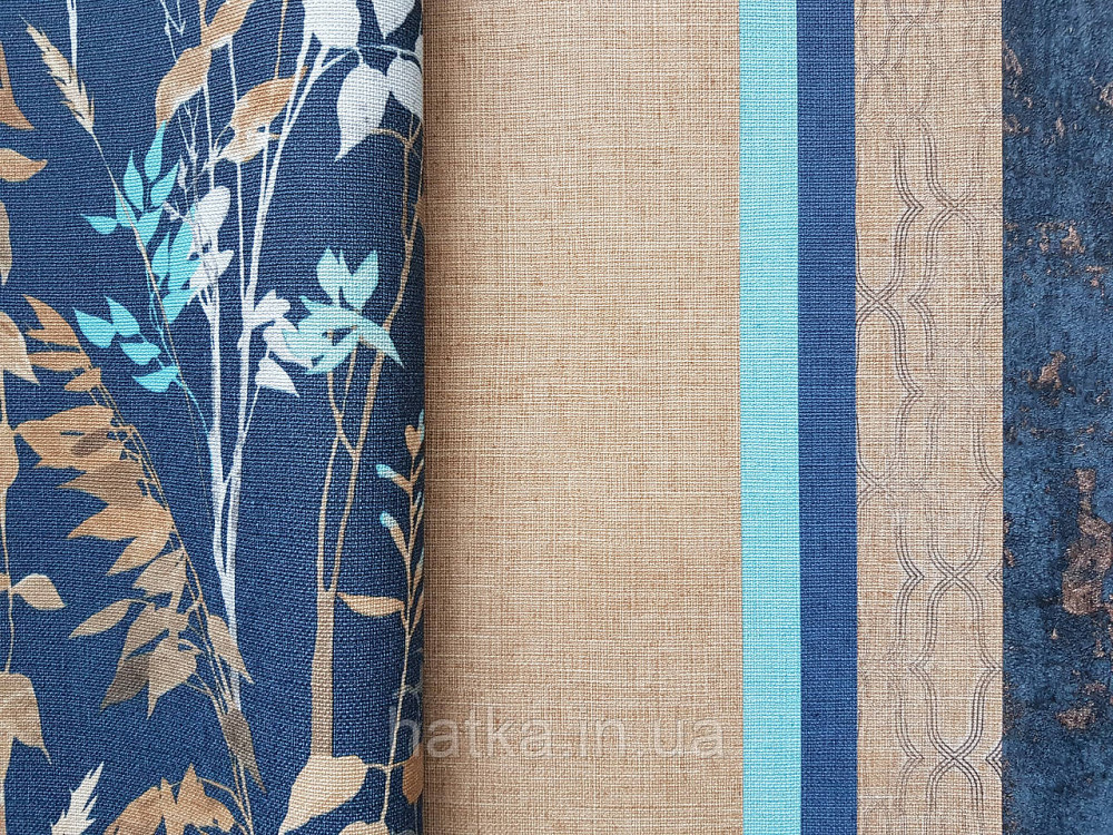 Винілові на флізелін Eristmann Casyal Chic 1.06x10 листя рослини бірюзові сірі на білому 10258-18 Київ - фото 2