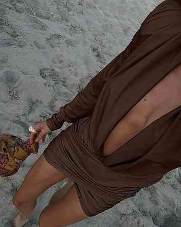 Жіноче привабливе вечірнє плаття з драпіруванням. Шоколад, 42/44 Одеса