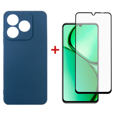 Чехол для мобильного телефона Dengos Realme C63 Carbon + glass Blue (DG-KM-104) Винница - изображение 1