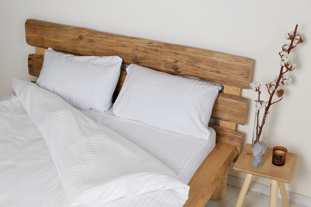 Комплект постельного белья Ideal Textile страйп-сатин двуспальный евро полоска 2 см (56860553) Черновцы - изображение 6