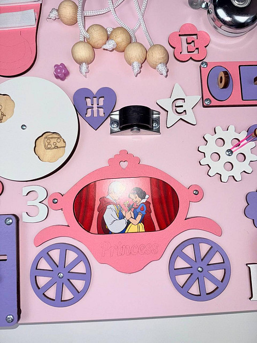 Бизиборд Развивающая доска для девочки 40х50 Развивающая доска девочке от 6 месяцев для развития мелкой моторики Тернополь - изображение 9