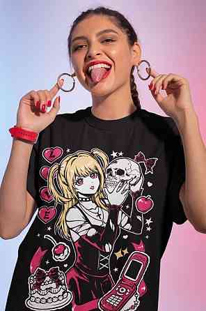 Футболка мужская аниме Тетрадь смерти оверсайз (S/M/L) Черний AnimeJ1209 Днепр