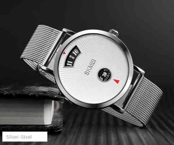 Чоловічий наручний годинник Skmei 1489 Сріблясті Київ