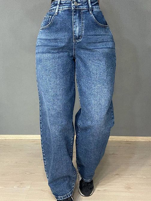 Джинсы женские Trelucky 0263-3 мом baggy бананы большие размеры синие, синий, З6, 36, 99 см, 128 см Киев - изображение 17