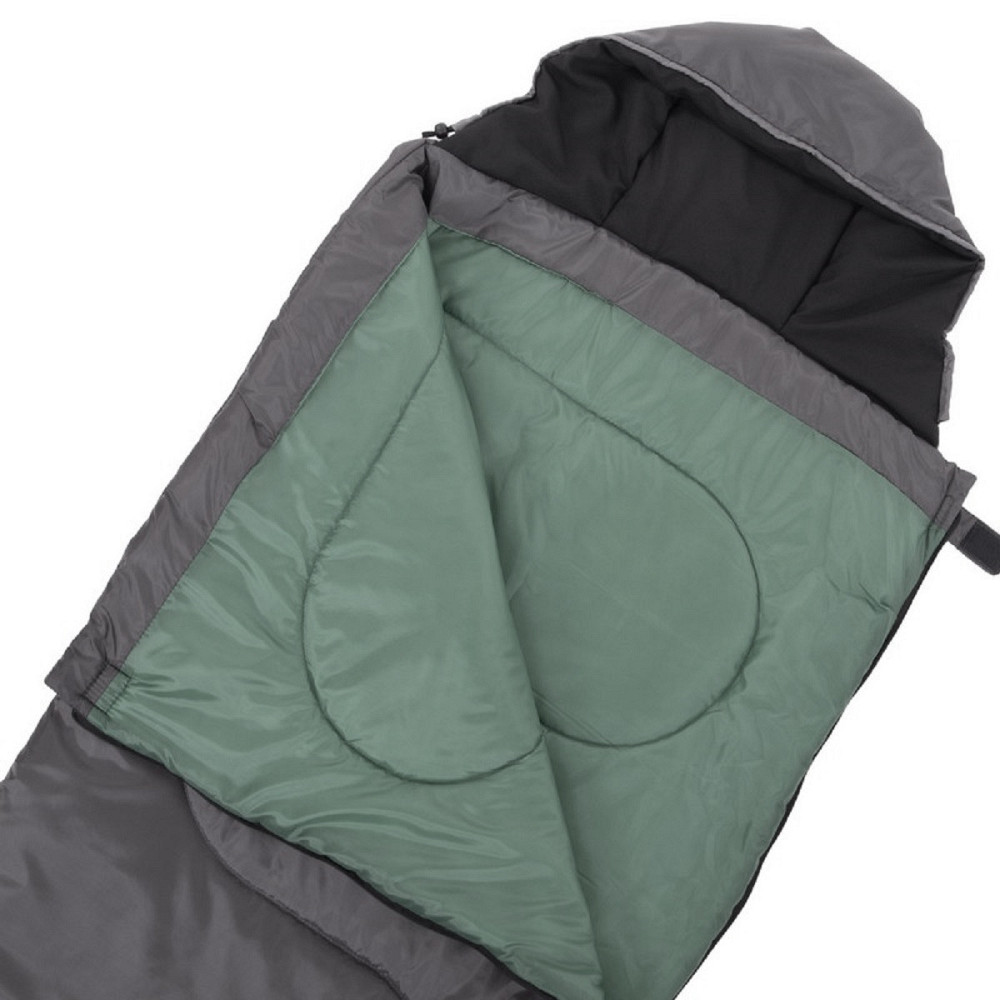 Спальный мешок одеяло с капюшоном 320г/м2, 190+30х75см, t от -9 до +15 серый Киев - изображение 4