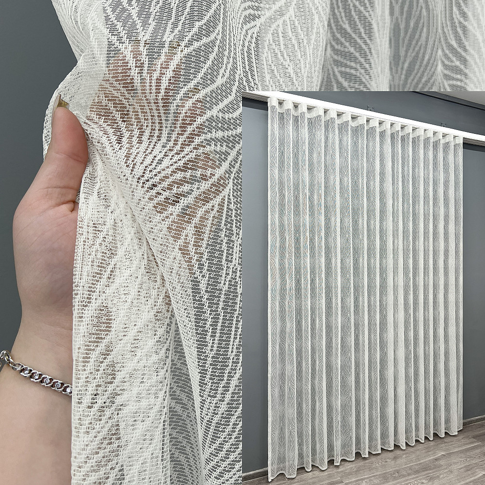 Тюль VR-Textil 2000т Жаккард Молочный 400х270 см (42-1047) Киев - изображение 1