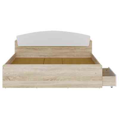 Двуспальная кровать Эверест Астория с двумя ящиками 160х200 см Дуб сонома/Белый (DTM-073876) Львов