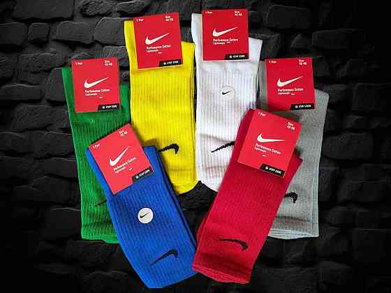 Набор мужских качественных цветных высоких хлопковых носков 6 штук Nike. Размер 42-46 Киев