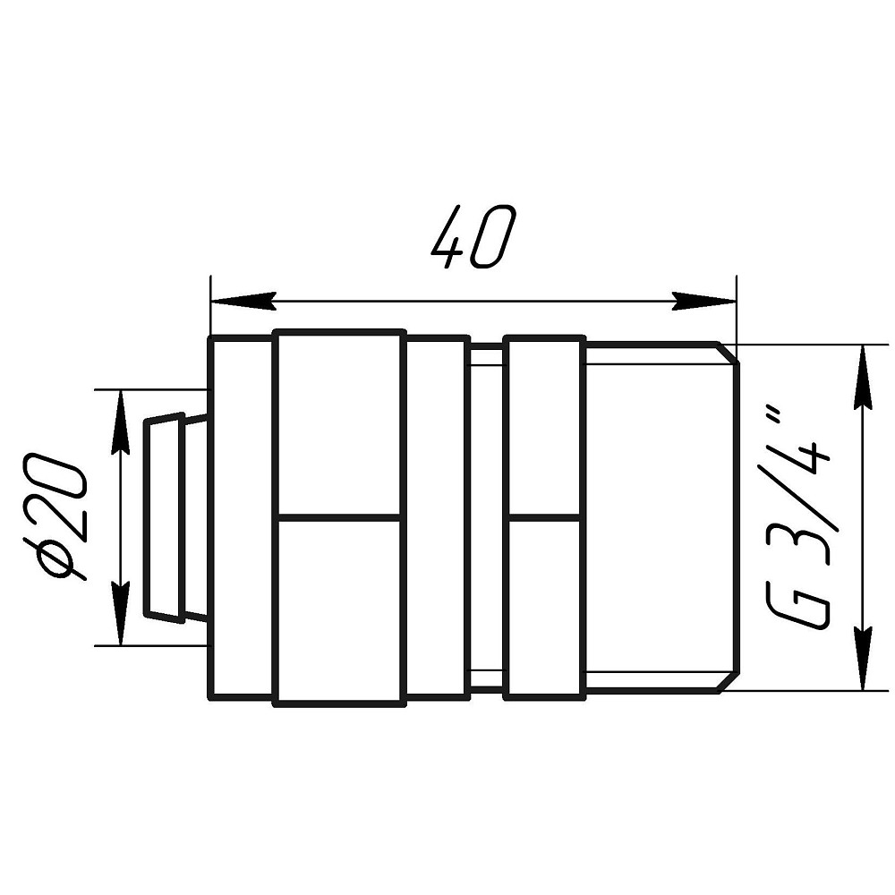 Муфта із зовнішньою різьбою APE ITALY 701 L 3/4″x20 Тернопіль - фото 7