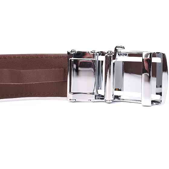 Ремень-автомат из натуральной кожи крокодила (каймана) Коричневый (CROCODILE LEATHER) Киев