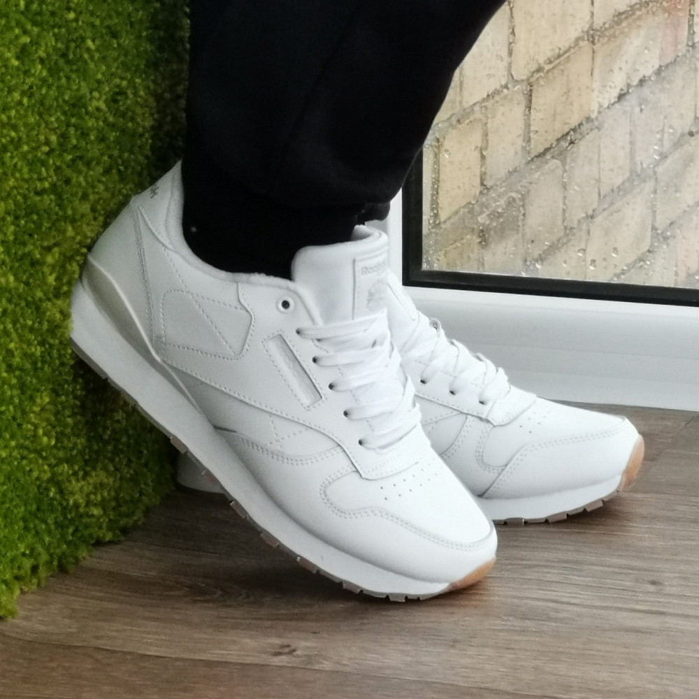 Жіночі Термо Кросівки Reebok Classic Білі Зимові Рибок Шкіряні (розміри: 36,37,38,39,40,41,42,43) Дніпро - фото 2