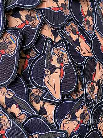 Печатный шеврон Пиковая дама (Форма контурная. На липучке) Размер 8x7см Киев