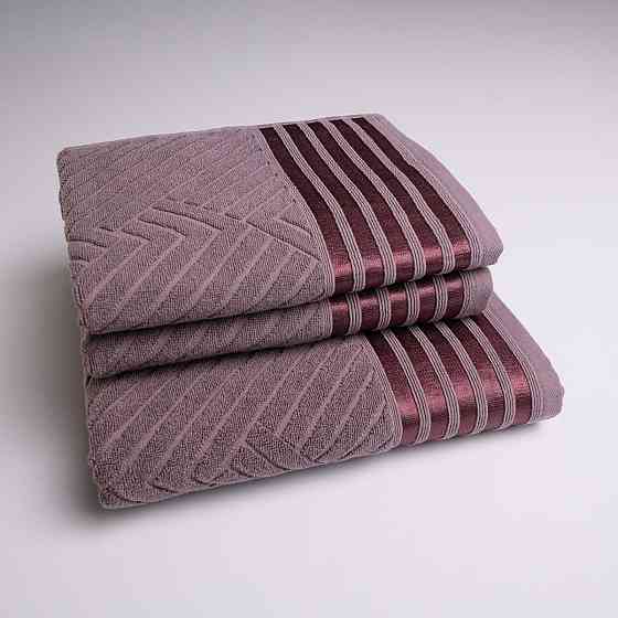 Набор махровых полотенец SOFT 3шт GM Textile 50х90см, 50х90см, 70х140см 500г/м2 (Виноградный) Сумы