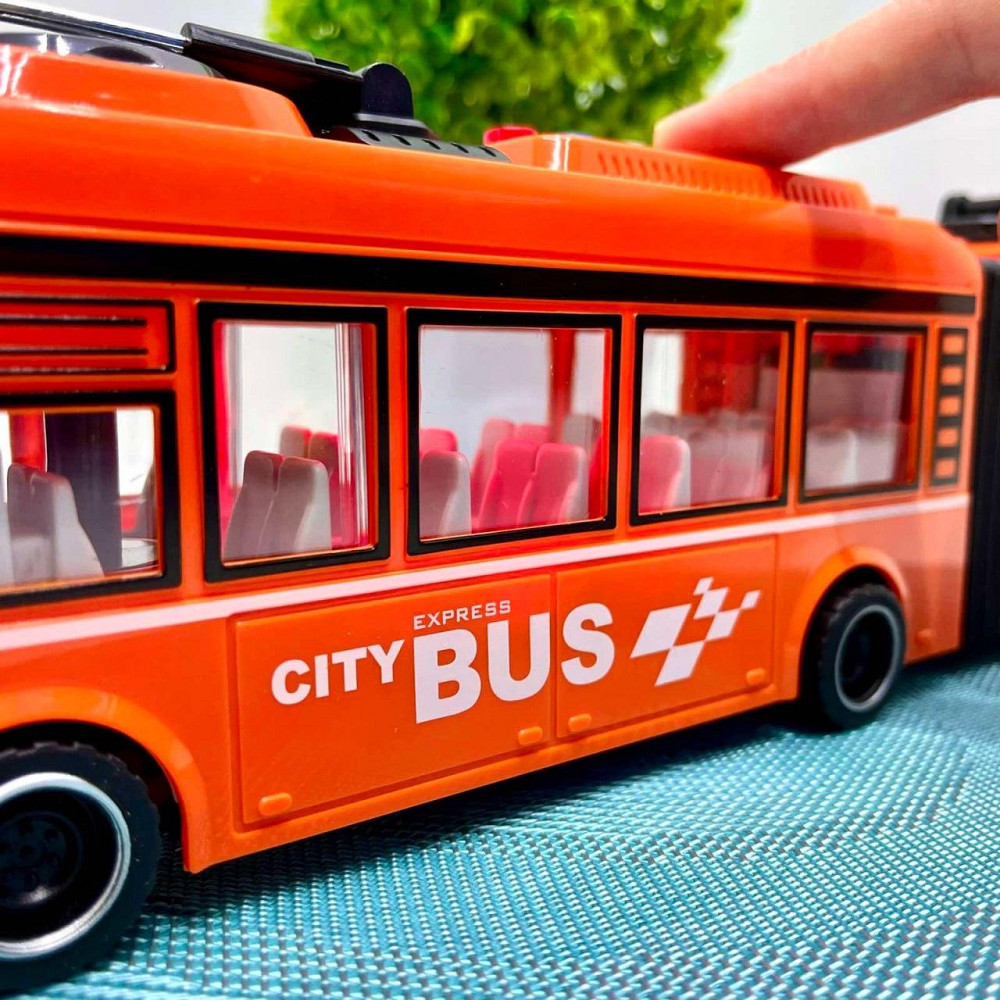 Тролейбус з інерцією підсвічуванням і звуком відчиняються двері Помаранчевий (JS163BC) Чернігів - фото 8