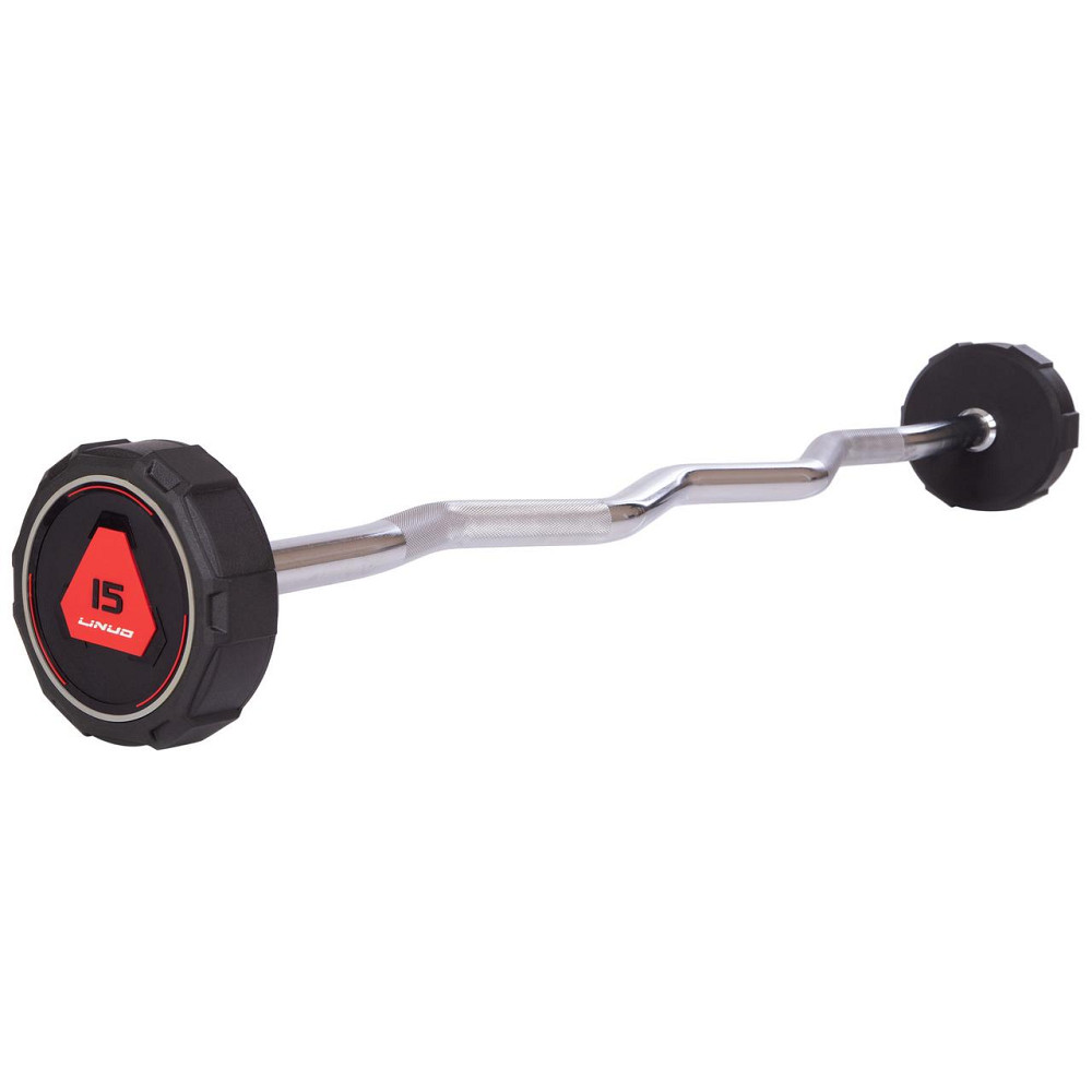 Штанга фіксована вигнута поліуретанова LI NUO 3623-15 довжина 111 см 15 кг Київ - фото 1