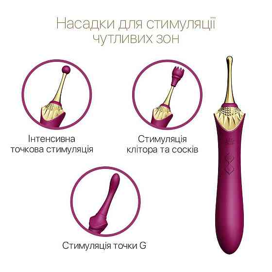 Вагинально-клиторальный вибратор Zalo — Bess Velvet Purple, мультифункциональный с насадками Sex Aura Киев