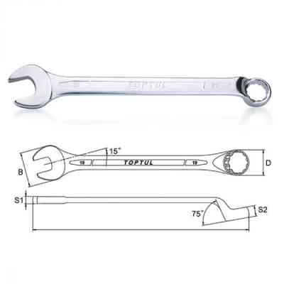 Ключ Toptul гайковий комбінований (кут 75 ) 16мм (AAEN1616) Вінниця