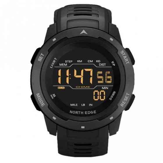 Тактичний годинник North Edge Mars Pro Black 5Bar (Чорний) Вінниця