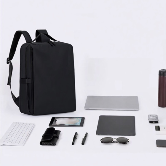 Рюкзак міський для ноутбука з протиударним відділенням, дорожній для подорожей 41х30х13 см, чорний Кам'янець-Подільський