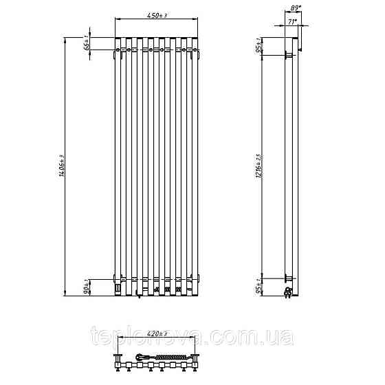 Сушарка для рушників електрична Navin Levante 450х1400 Sensor права, білий оксамит Чернівці