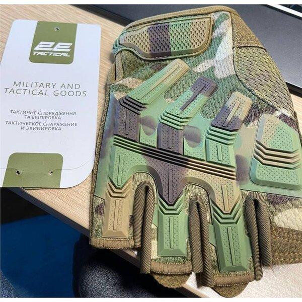 Перчатки тактические 2E, летние, М, камуфляж Киев - изображение 1