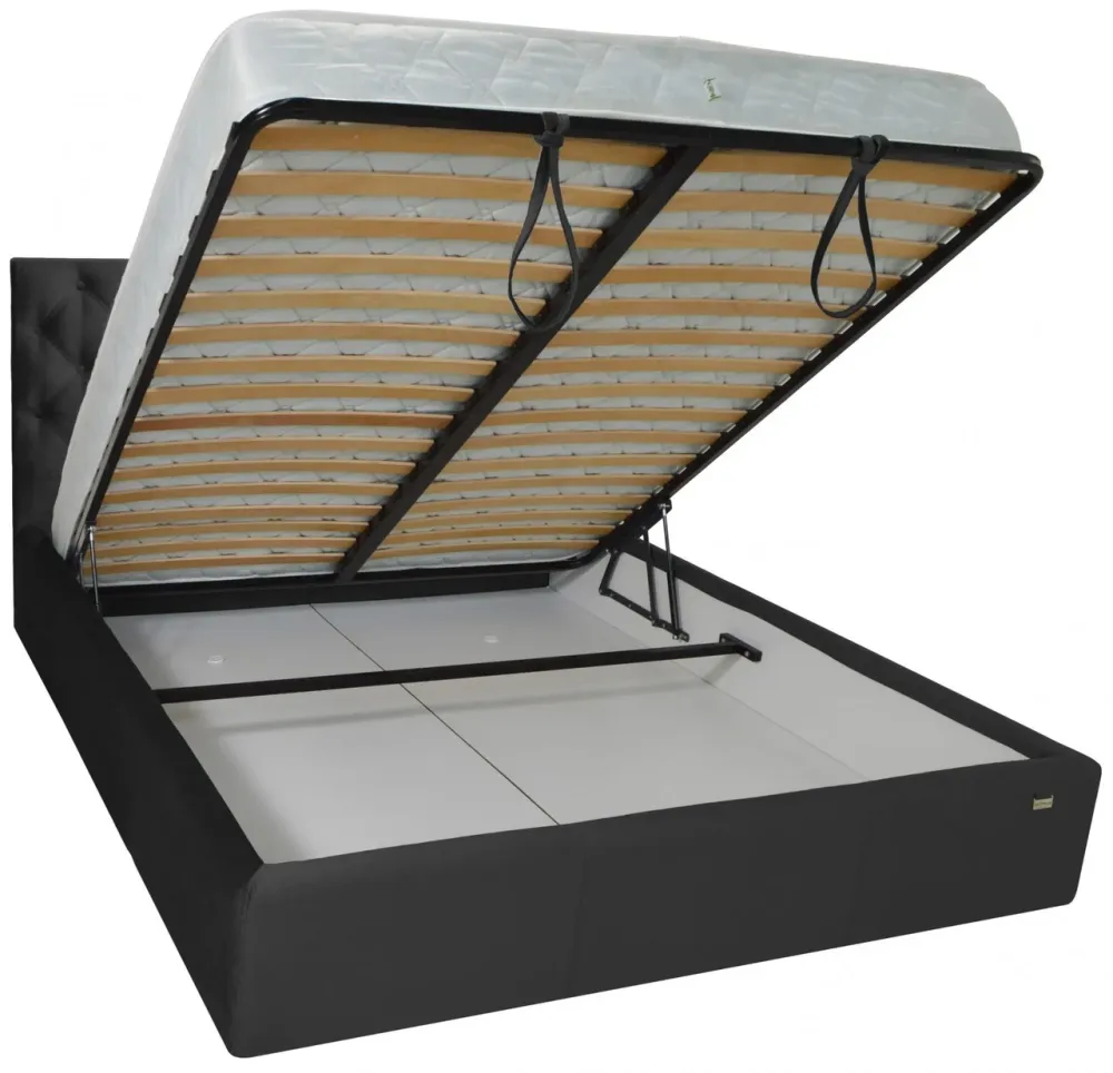 Ліжко Двоспальне Coventry VIP 160 х 200 см Missoni 009 З додатковою металевою цільнозварною рамою Темно-сірий Київ - фото 4