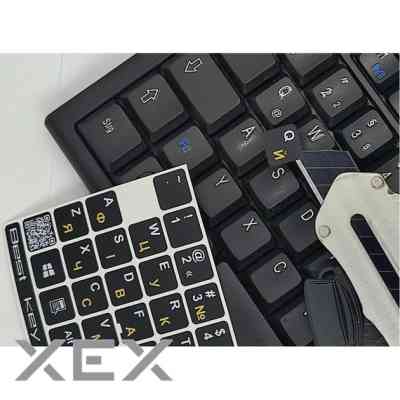 Наклейка на клавіатуру BestKey непрозора чорна, 76, жовтий (BKU13YEL/012) Вінниця