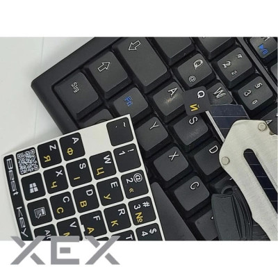Наклейка на клавіатуру BestKey непрозора чорна, 76, жовтий (BKU13YEL/012) Вінниця - фото 2
