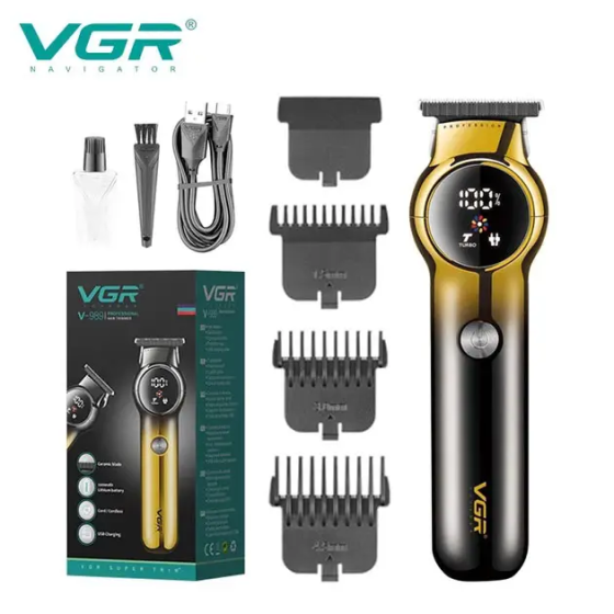 Машинка для стрижки волос VGR V989 с зарядкой от USB 3 насадки для регулировки длины Киев