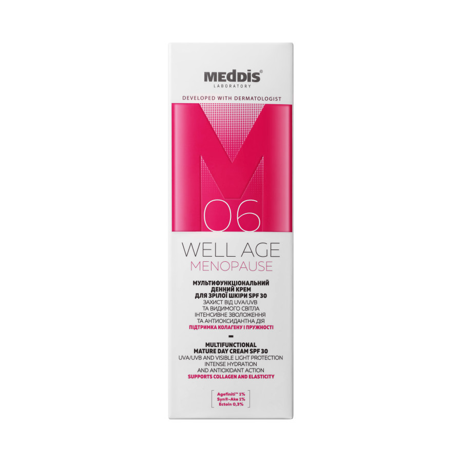Мультифункциональный дневной крем для зрелой кожи SPF 30 Well Age Menopause Meddis 50 мл Киев - изображение 3