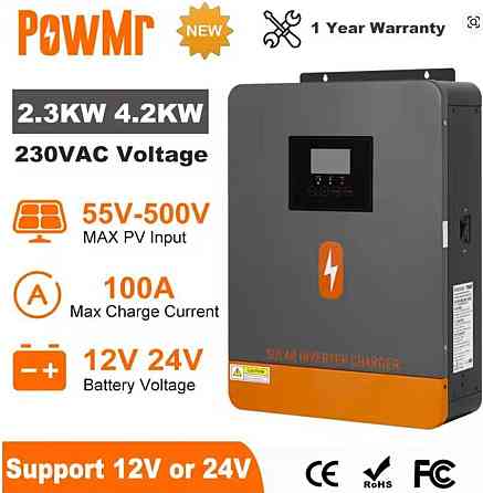 Гибридный инвертор Powmr 4200W POW-HVM4.2K-24V-D, 24В-4200Вт/12В-2300В. Харків
