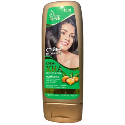 Хна Fito Barva Professional Індійська крем-хна в готовому вигляді 1.0 - Чорний 140 мл (4820098542239) Вінниця - фото 1