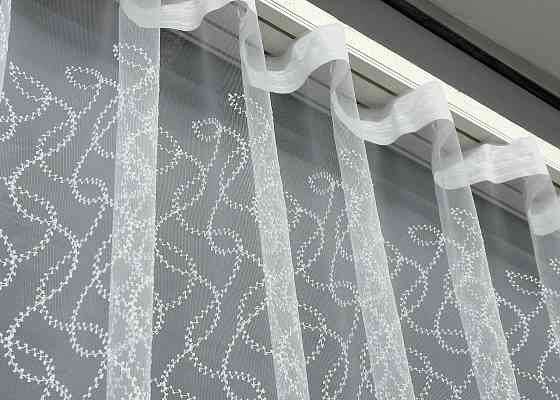 Тюль фатин с вышивкой Цвет белый 1577т Киев