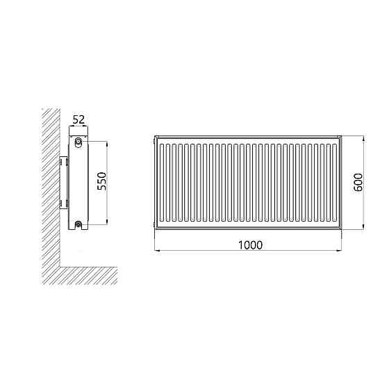 Радиатор стальной Thermo Alliance IMAS 11 тип 600х1000 боковое подключение 1227 Вт Киев