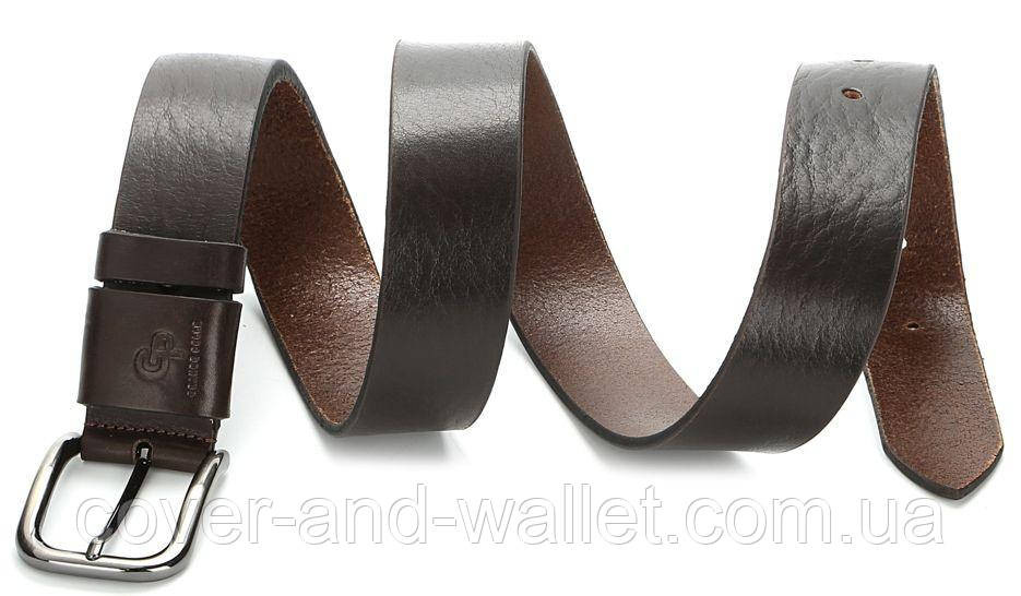 Універсальний гладкий чоловічий шкіряний ремінь Grande Pelle (чорний) Київ - фото 8