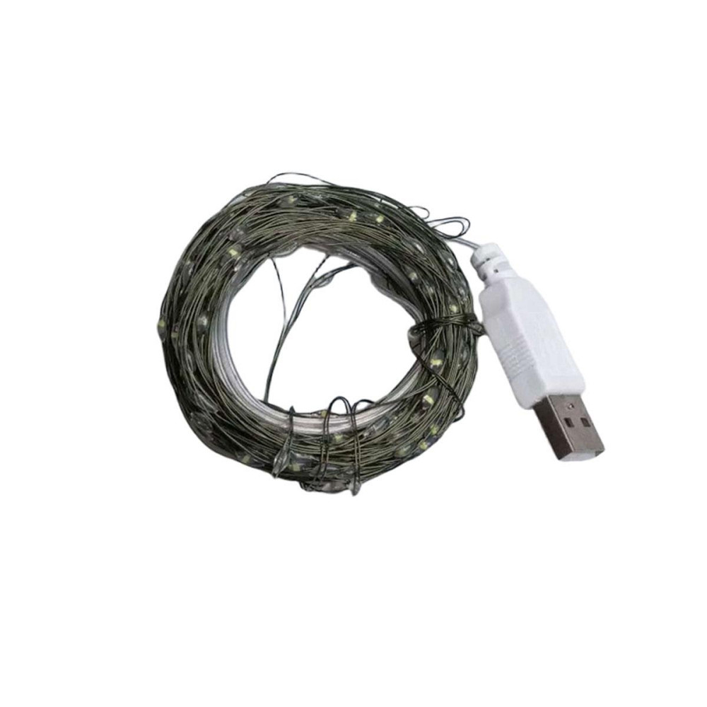 Гірлянда роса 10 метрів USB на 100 led світлодіодів крапля на зеленому дроті USB100L10MGY Київ - фото 10