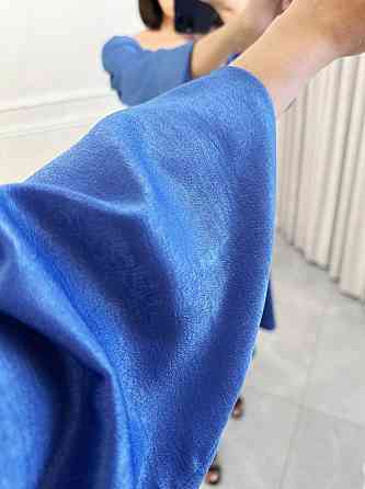 Жіноче святкове плаття з розрізом турецький жатий шовк Синій, 52/54 Одеса