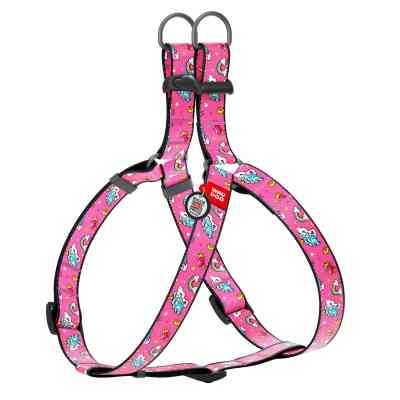 Шлея для собак WAUDOG Nylon з QR паспортом анатомічна "Єдиноріг" M (5028) Вінниця