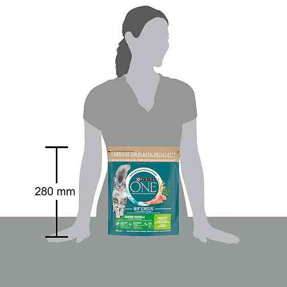 Сухой корм PURINA ONE Indoor для взрослых кошек, постоянно находящихся в помещении, комплекс Bifensis, с индейкой, 800 г Киев